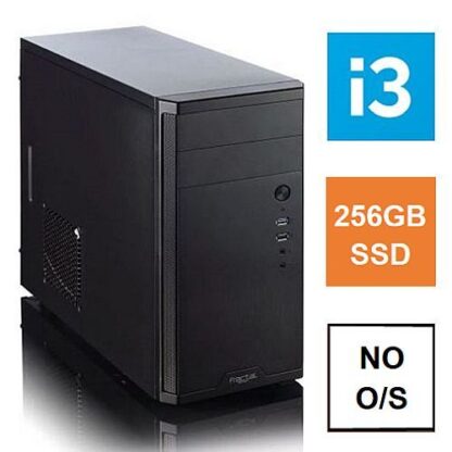 01042024660b2b7e4fcbb Spire MATX Tower PC, Fractal Core 1100 Case, I3-10100, 8GB 3200MHz, 256GB SSD, Bequiet 450W, No Optical, KB & Mouse, No Operating System - Black Antler