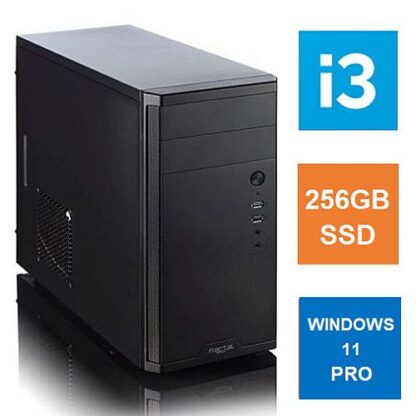 01042024660b2b7e9a966 Spire MATX Tower PC, Fractal Core 1100 Case, i3-10105, 8GB 3200MHz, 256GB SSD, Bequiet 450W, No Optical, KB & Mouse, Windows 11 Pro - Black Antler