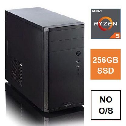 01042024660b2b820d154 Spire MATX Tower PC, Fractal Core 1100 Case, Ryzen 5 4600G, 8GB 3200MHz, 256GB SSD, Bequiet 550W, No Optical, KB & Mouse, No Operating System - Black Antler