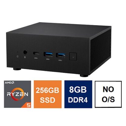 01042024660b2b859a9c2 Spire Mini PC, Asus PN52 Case, Ryzen 5 5600H, 8GB 3200MHz, 256GB SSD, 2.5G LAN, Wi-Fi 6E, HDMI, DP, USB-C, VESA Mountable, No Operating System - Black Antler