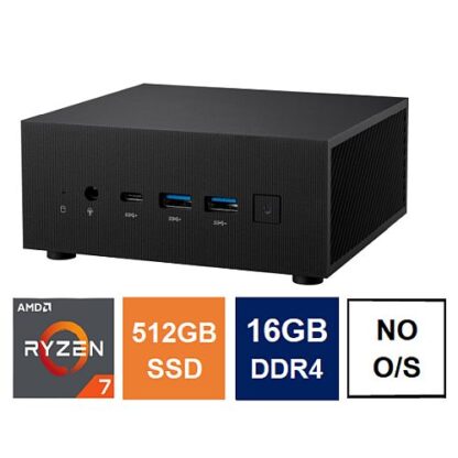 01042024660b2b85e24b7 Spire Mini PC, Asus PN52 Case, Ryzen 7 5800H, 16GB 3200MHz, 512GB SSD, 2.5G LAN, Wi-Fi 6E, HDMI, DP, USB-C, VESA Mountable, No Operating System - Black Antler