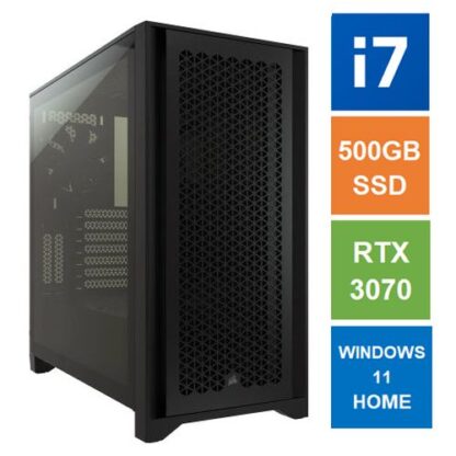 01042024660b2b87c9003 Spire ATX Gaming Tower PC, Corsair 4000D Case, i7-12700F, 16GB DDR5, 500GB SSD, RTX3070 GPU, Wi-Fi6E, 2.5G LAN, Bequiet 750W, Windows 11 Home - Black Antler