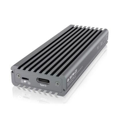 01042024660b2bae2ffe0 Icy Box (IB-1817M-C31) External M.2 NVMe SSD Enclosure, USB 3.1 Gen2 Type-C (USB-A cable included), Aluminium, Thermal Pad - Black Antler
