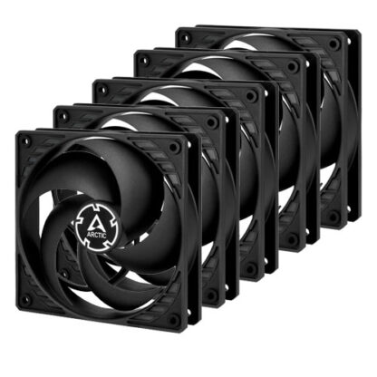 01042024660b2bff2fb99 Arctic P12 12cm Pressure Optimised PWM PST Case Fans (5 Pack), Black, Fluid Dynamic, Value Pack - Black Antler