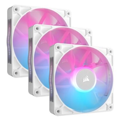 01042024660b2c9c49c9d Corsair iCUE LINK RX120 RGB 12cm PWM Case Fans (3 Pack), 8 ARGB LEDs, Magnetic Dome Bearing, 2100 RPM, iCUE LINK Hub Included, White - Black Antler