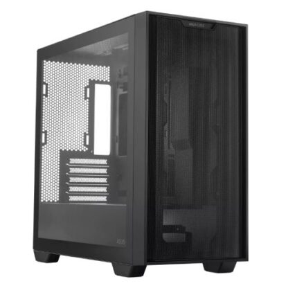 01042024660b2da03a030 Asus A21 Gaming Case w/ Glass Window, Micro ATX, Mesh Front, 380mm GPU & 360mm Radiator Support, Asus BTF Compatible, Black - Black Antler