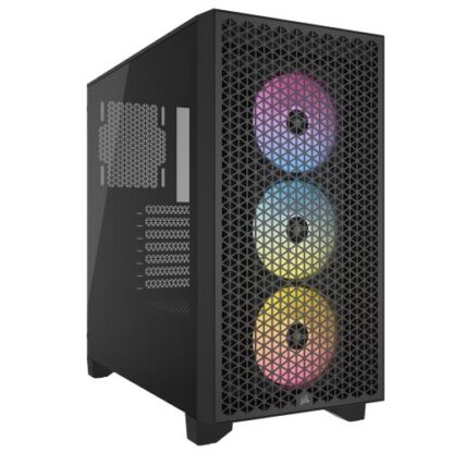 01042024660b2e0607b5f Corsair 3000D RGB Airflow Gaming Case w/ Glass Window, ATX, 3x AR120 RGB Fans, GPU Cooling, 4-Slot GPU Support, High-Airflow Front, Black - Black Antler