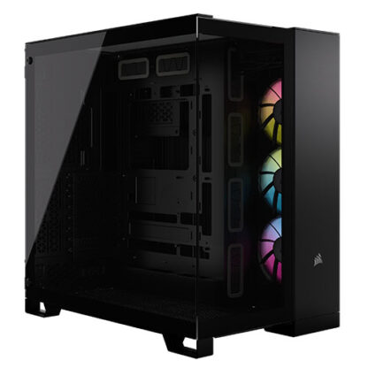 01042024660b2e09e60bb Corsair 6500X RGB iCUE Link Dual Chamber Gaming Case w/ Glass Side & Front, ATX, 3x RGB Fans, Mesh Panels, USB-C, Asus BTF Compatible, Black - Black Antler