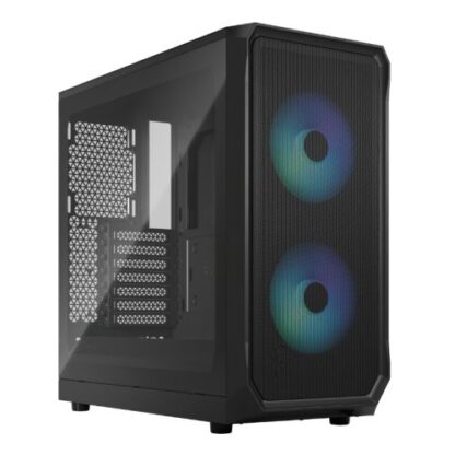 01042024660b2f6745afa Fractal Design Focus 2 RGB (Black TG) Gaming Case w/ Clear Glass Window, ATX, 2 RGB Fans, RGB controller, Mesh Front, Innovative Shroud System - Black Antler