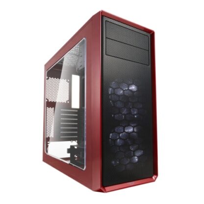 01042024660b2f6898713 Fractal Design Focus G (Mystic Red) Gaming Case w/ Clear Window, ATX, 2 White LED Fans, Kensington Bracket, Filtered Front, Top & Base Air Intakes - Black Antler