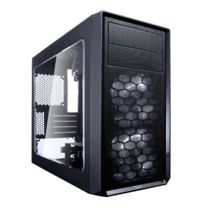 01042024660b2f699b2e5 Fractal Design Focus G Mini (Black) Gaming Case w/ Clear Window, Micro ATX, 2 White LED Fans, Kensington Bracket, Filtered Front, Top & Base Air Intakes - Black Antler