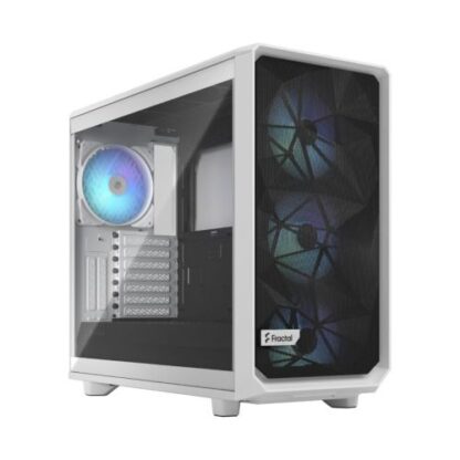 01042024660b2f775984f Fractal Design Meshify 2 RGB (White TG) Gaming Case w/ Light Clear Glass Window, E-ATX, Angular Mesh Front, 4 RGB Fans, Fan Hub, Detachable Front Filter, USB-C - Black Antler