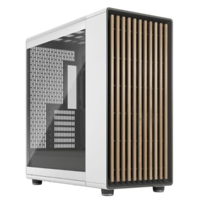 01042024660b2f7c08393 Fractal Design North XL Chalk White (TG Clear) Case w/ Clear Glass Window, E-ATX, 3 PWM Fans, USB-C, Oak Front - Black Antler