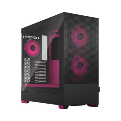 01042024660b2fa87a1a8 Fractal Design Pop Air RGB (Magenta Core TG) Gaming Case w/ Clear Glass Window, ATX, Hexagonal Mesh Front, Magenta Interior/Accents, 3 RGB Fans & ARGB Controller - Black Antler