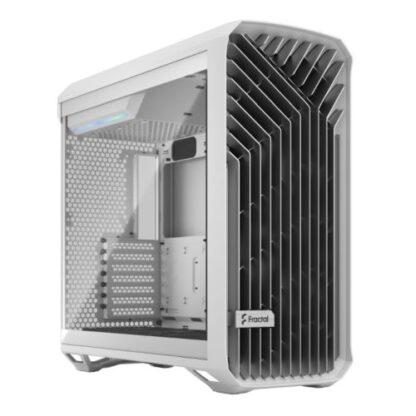 01042024660b302920f45 Fractal Design Torrent (White Clear TG) Gaming Case w/ Clear Glass Windows, E-ATX, 5 Fans, Fan Hub, RGB Strip on PSU Shroud, Front Grille, USB-C - Black Antler