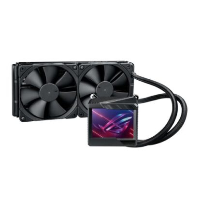 01042024660b30de242d9 Asus ROG Ryujin II 240mm Liquid CPU Cooler, 2 x 12cm PWM Fan, Full Colour Customisable LCD Display - Black Antler