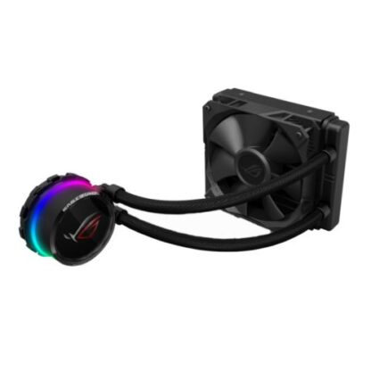 01042024660b30e2284a7 Asus ROG Ryuo 120mm Liquid CPU Cooler, 1 x 12cm PWM Fan, Full Colour OLED Display, RGB - Black Antler