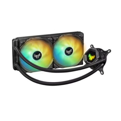 01042024660b3110a80de Asus TUF Gaming LC240 ARGB Liquid CPU Cooler, 240mm Radiator, ARGB Pump Head, 2 x ARGB PWM Fans - Black Antler