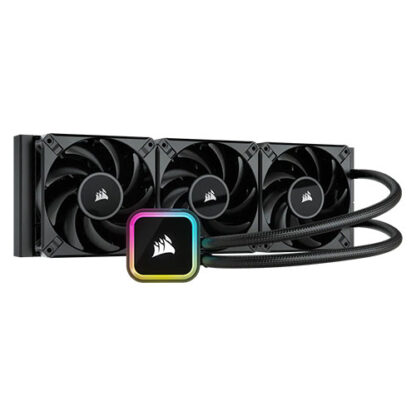 01042024660b31846ba89 Corsair iCUE H150i RGB ELITE 360mm Liquid CPU Cooler, RGB Pump Head, 3 x 12cm AF ELITE PWM Fans - Black Antler