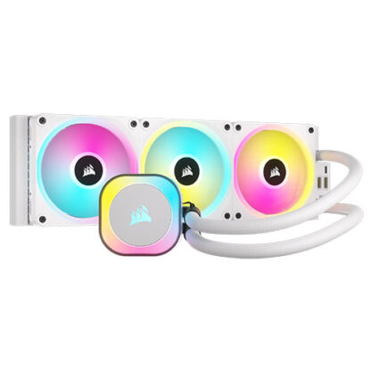 01042024660b3191c3f57 Corsair iCUE LINK H150i 360mm RGB Liquid CPU Cooler, QX120 RGB Magnetic Dome Fans, 20 LED Pump Head, iCUE LINK Hub Included, White - Black Antler