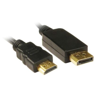 01042024660b3199e0be1 Jedel DisplayPort Male to HDMI Male Converter Cable, 1.8 Metres, Black - Black Antler