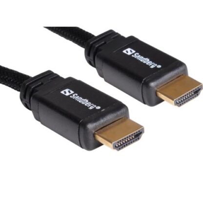 01042024660b319bc92bc Sandberg HDMI 2.0 Cable, 1 Metre, Ultra High Speed, 4K Res, 5 Year Warranty - Black Antler