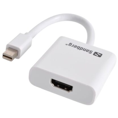 01042024660b31cf569fc Sandberg Mini DisplayPort Male to HDMI Female Converter Cable, White, 5 Year Warranty - Black Antler