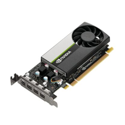 01042024660b356e873ef PNY T1000 Professional Graphics Card, 4GB DDR6, 896 Cores, 4 miniDP 1.4 (4 x DP adapters), Low Profile (Bracket Included), Retail - Black Antler