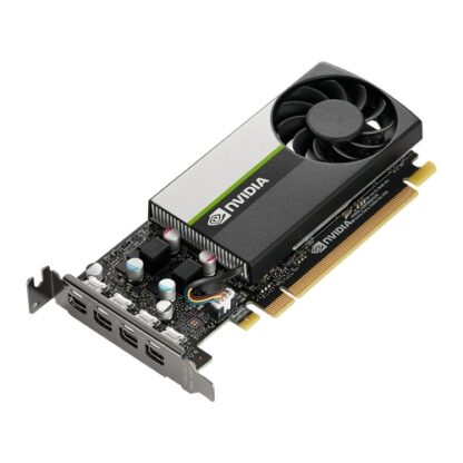01042024660b356f3ad4b PNY T1000 Professional Graphics Card, 8GB DDR6, 896 Cores, 4 miniDP 1.4 (4 x DP adapters), Low Profile (Bracket Included), Retail - Black Antler