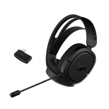 01042024660b36adcf8ce Asus TUF Gaming H1 Wireless Headset, 7.1, USB-C (USB-A Adapter), Lightweight, Deep Bass, Airtight Chamber Tech - Black Antler