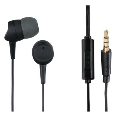 01042024660b36b2c6251 Hama Kooky In-Ear Earset, 3.5mm Jack, Inline Microphone, Answer Button, Cable Kink Protection - Black Antler