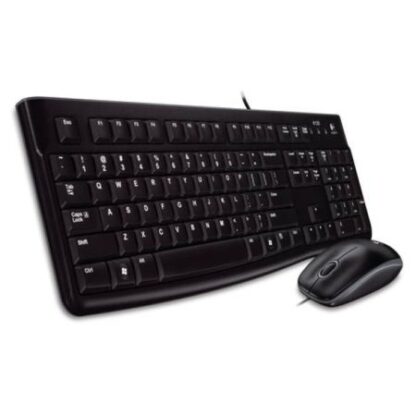 01042024660b3c8e7081b Logitech MK120 Wired Keyboard and Mouse Desktop Kit, USB, Low Profile - Black Antler