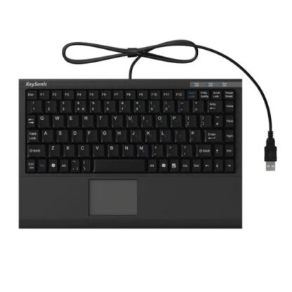 01042024660b3d25c4876 Keysonic ACK-540U+ Wired Mini Keyboard, USB, Built-in Touchpad, UK Layout - Black Antler