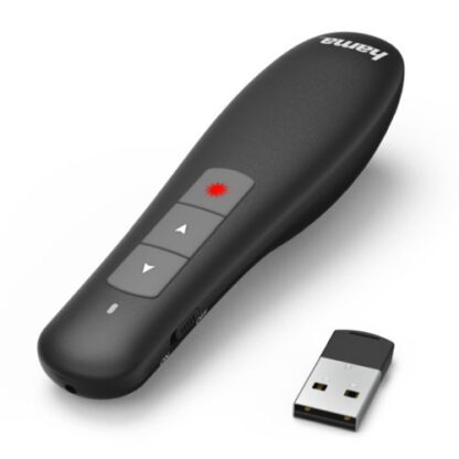 01042024660b3df8176d4 Hama X-Pointer Wireless Laser Presenter, 2.4GHz, USB Receiver, 12m Range, Volume Control, Scroll through Office Applications - Black Antler