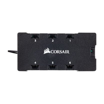 01042024660b3df93b4cd Corsair 6-port RGB LED Hub for Corsair RGB Fans, 6x 4-pin Connectors, Power via SATA - Black Antler