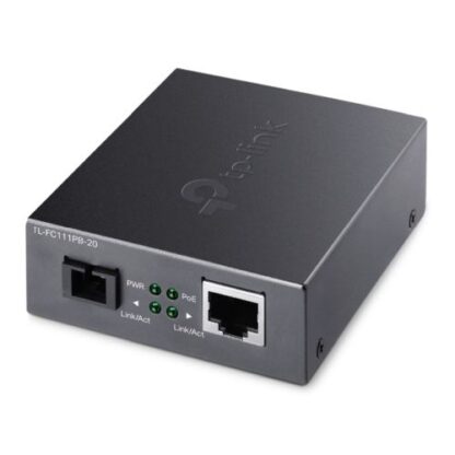 01042024660b3dfdda41f TP-LINK (TL-FC111PB-20) 10/100 Mbps WDM Media Converter with 1-Port PoE, up to 20km, 802.3u 10/100Base-TX, 100Base-FX, Single-Mode, Half-Duplex/Full-Duplex - Black Antler