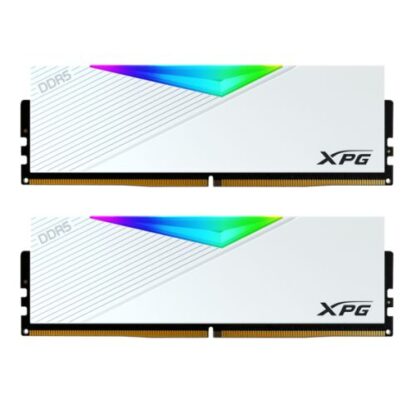 01042024660b3e4b69b31 ADATA XPG Lancer RGB 32GB Kit (2 x 16GB), DDR5, 6400MHz (PC5-51200), CL32, 1.4V, ECC, XMP 3.0, PMIC, DIMM Memory, White - Black Antler