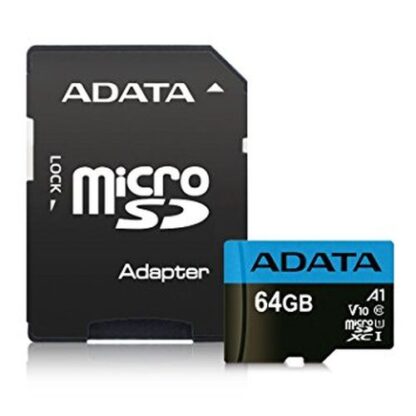 01042024660b40100f17f ADATA 64GB Premier Micro SDXC Card with SD Adapter, UHS-I Class 10, A1 App Performance, 85MB/s - Black Antler