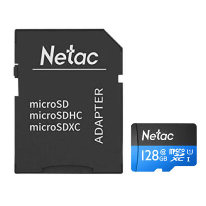 01042024660b40295a27d Netac P500 128GB MicroSDXC Card with SD Adapter, UHS-I Class 10, U1, 90MB/s - Black Antler