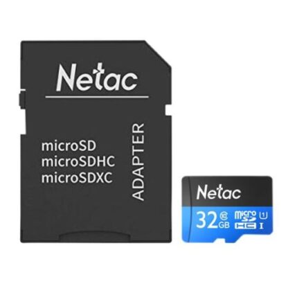 01042024660b4029bfcfd Netac P500 32GB MicroSDHC Card with SD Adapter, U1 Class 10, Up to 90MB/s - Black Antler