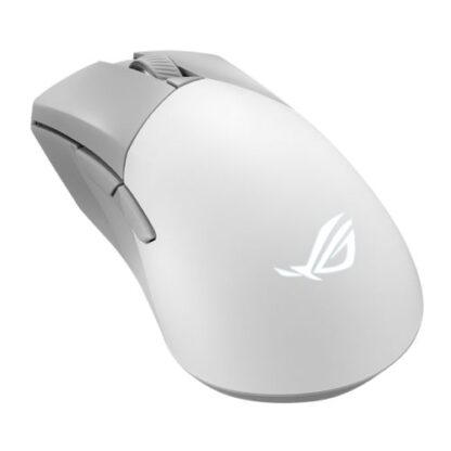 01042024660b402eb6468 Asus ROG Gladius III Wireless/Bluetooth/USB Aimpoint Gaming Mouse, 36000 DPI, Swappable Switches, 0 Click Latency, RGB, Mouse Grip Tape, White - Black Antler