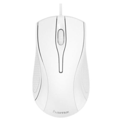 01042024660b40a703494 Hama MC-200 Wired Optical Mouse, 1000 DPI, USB, 3 Buttons, White - Black Antler