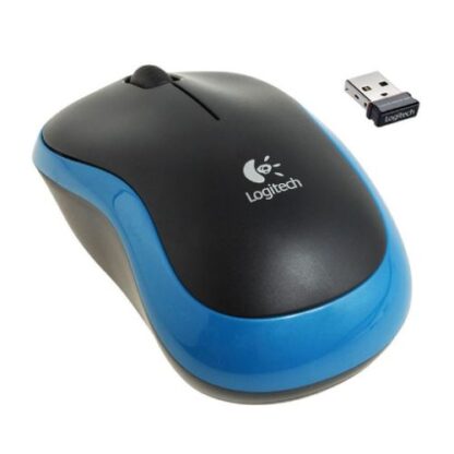 01042024660b40ae415f2 Logitech M185 Wireless Notebook Mouse, USB Nano Receiver, Black/Blue - Black Antler