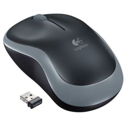 01042024660b40ae9bb5c Logitech M185 Wireless Notebook Mouse, USB Nano Receiver, Black/Grey - Black Antler