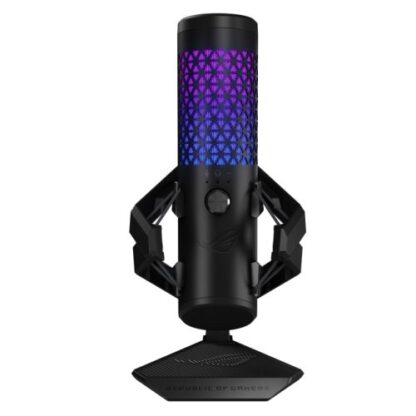 01042024660b40b13e491 Asus ROG Carnyx USB Gaming Microphone, Studio-Grade 25mm Condenser, 192kHz/24-bit, High-Pass Filter, Pop Filter, Metal Mount, RGB Lighting, Black - Black Antler