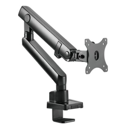 01042024660b40dd93ab8 Icy Box (IB-MS313-T) Single Monitor Arm, up to 32" Monitors, Max 8kg, Spring-Assisted, 90° Swivel, 180° Base Rotate - Black Antler