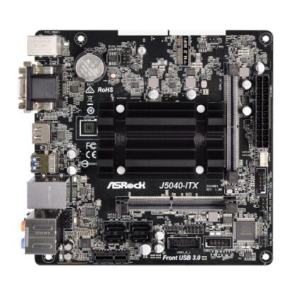 01042024660b438e3f4a5 Asrock J5040-ITX, Integrated Intel Quad-Core J5040, Mini ITX, DDR4 SODIMM, VGA, DVI, HDMI - Black Antler