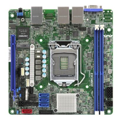 01042024660b43d83c237 Asrock Rack E3C246D2I Server Board, Intel C246, 1151, Mini ITX, DDR4, VGA, Dual GB LAN, IPMI LAN, M.2 - Black Antler