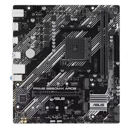 01042024660b440e050b2 Asus PRIME B550M-K ARGB, AMD B550, AM4, Micro ATX, 2 DDR4, HDMI, DP, PCIe4, 2x M.2 - Black Antler