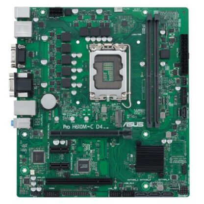 01042024660b446063324 Asus PRO H610M-C D4-CSM - Corporate Stable Model, Intel H610, 1700, Micro ATX, 2 DDR4, VGA, HDMI, DP, PCIe4, 1x M.2 - Black Antler